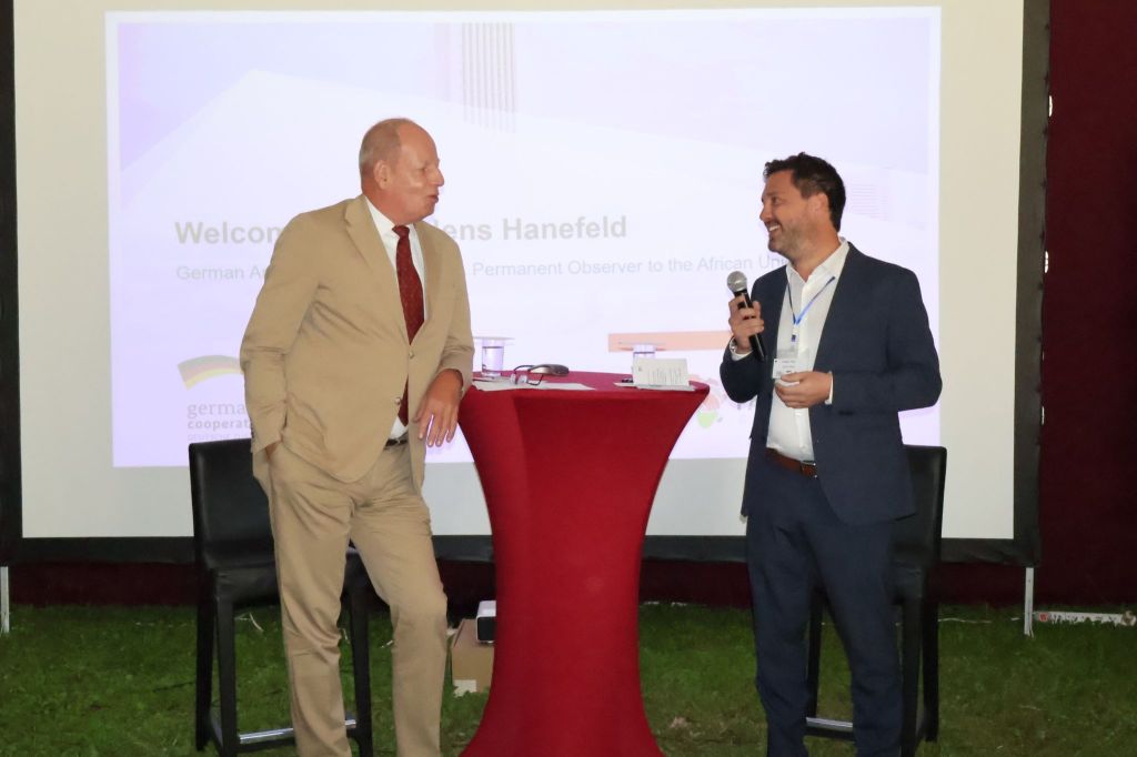 German Ambassador to Ethiopia and Permanent Observer to the African Union, Jens Hanefeld, in conversation with Dr Tobias Thiel, Director of GIZ African Union